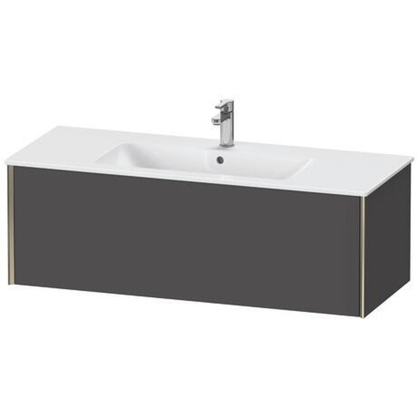 Duravit Xviu 48" x 16" x 19" One Drawer Wall-Mount Vanity Unit, Graphite Matt (XV40280B149)