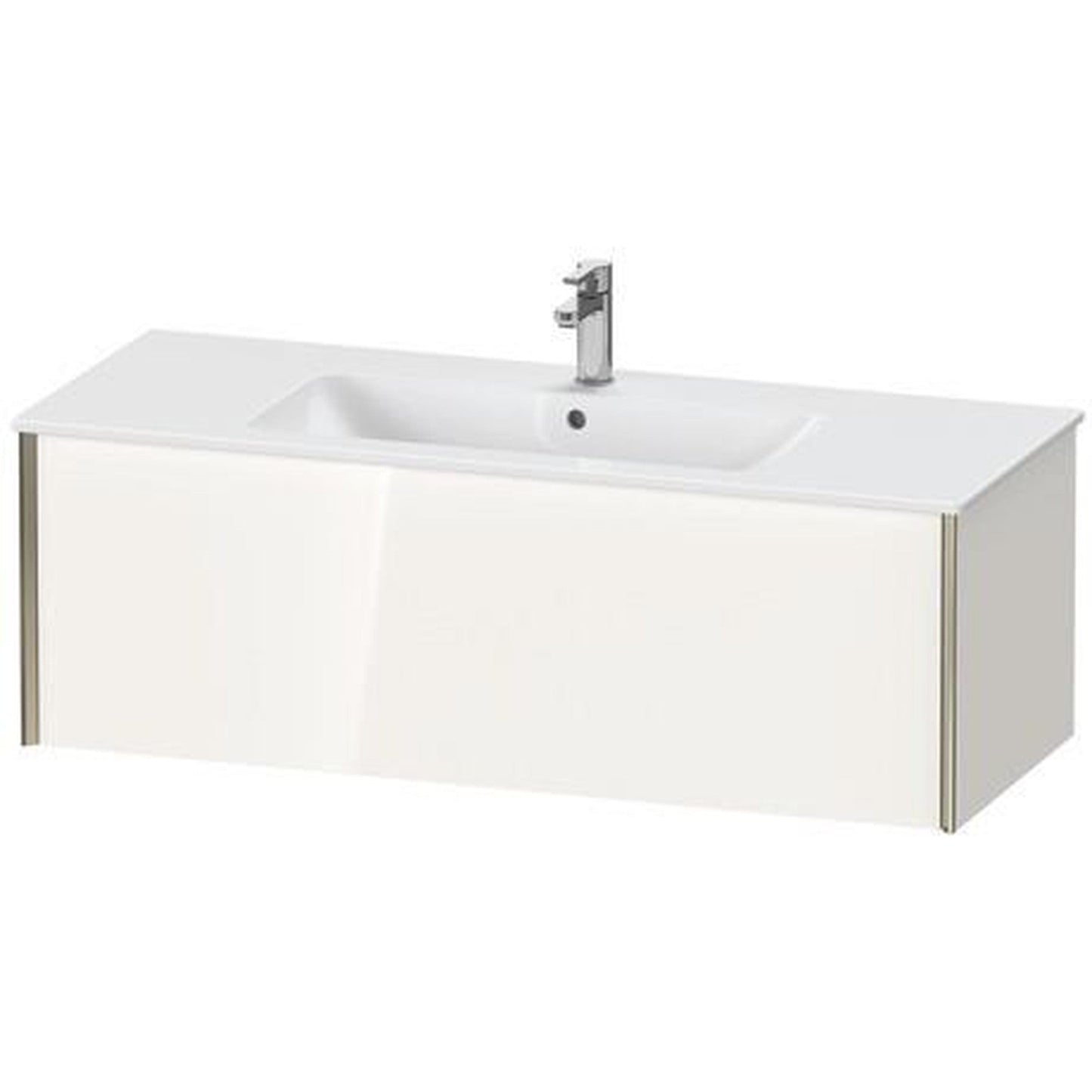 Duravit Xviu 48" x 16" x 19" One Drawer Wall-Mount Vanity Unit, White High Gloss (XV40280B122)