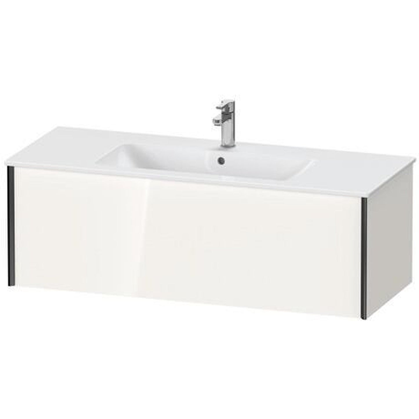 Duravit Xviu 48" x 16" x 19" One Drawer Wall-Mount Vanity Unit, White High Gloss (XV40280B222)