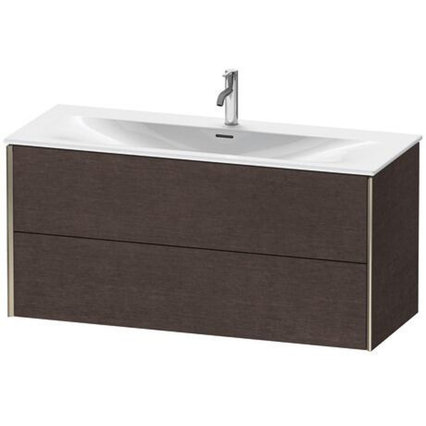 Duravit Xviu 48" x 22" x 17" Two Drawer Wall-Mount Vanity Unit, Brushed Dark Oak Real Wood Veneer (XV41360B172)