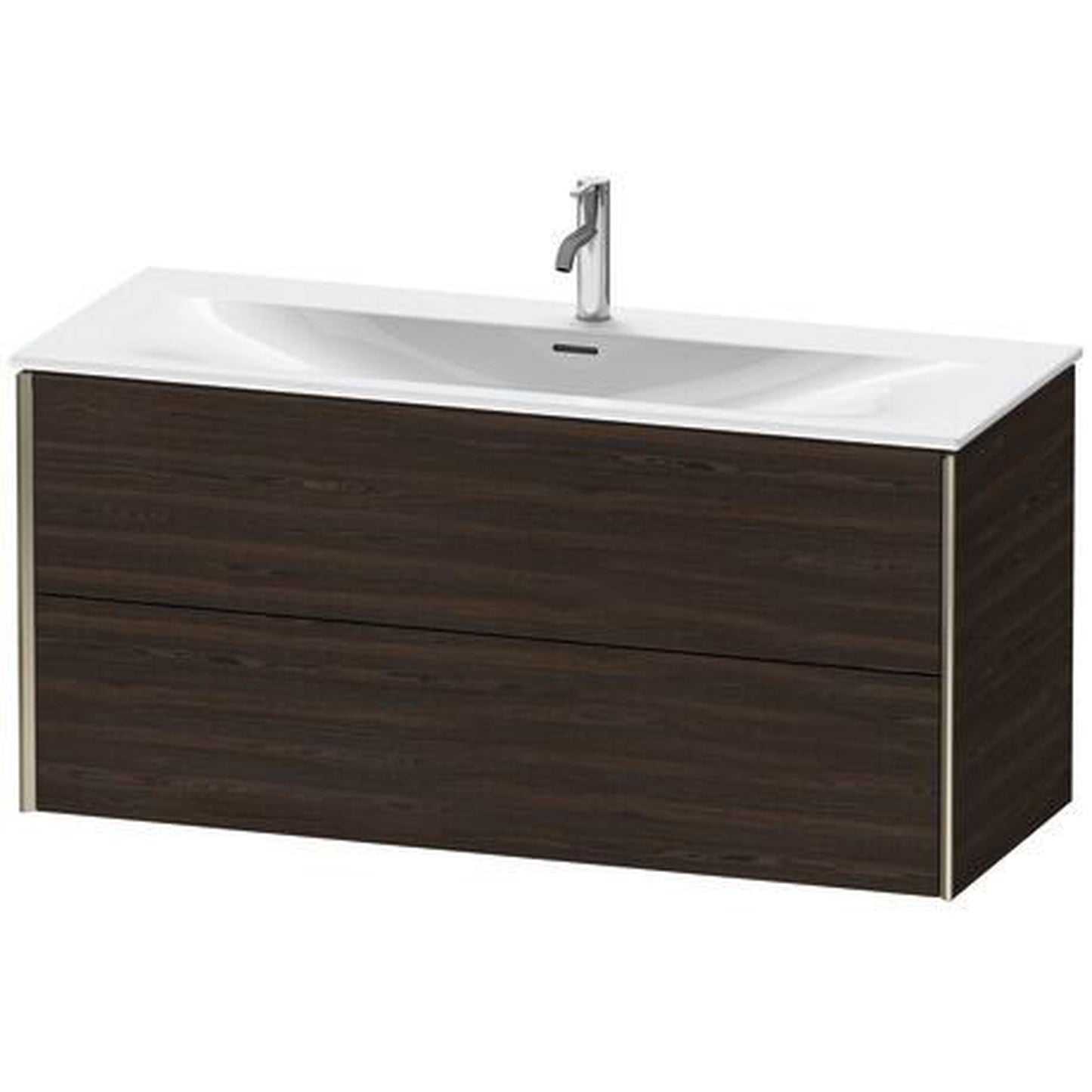 Duravit Xviu 48" x 22" x 17" Two Drawer Wall-Mount Vanity Unit, Brushed Walnut Real Wood Veneer (XV41360B169)