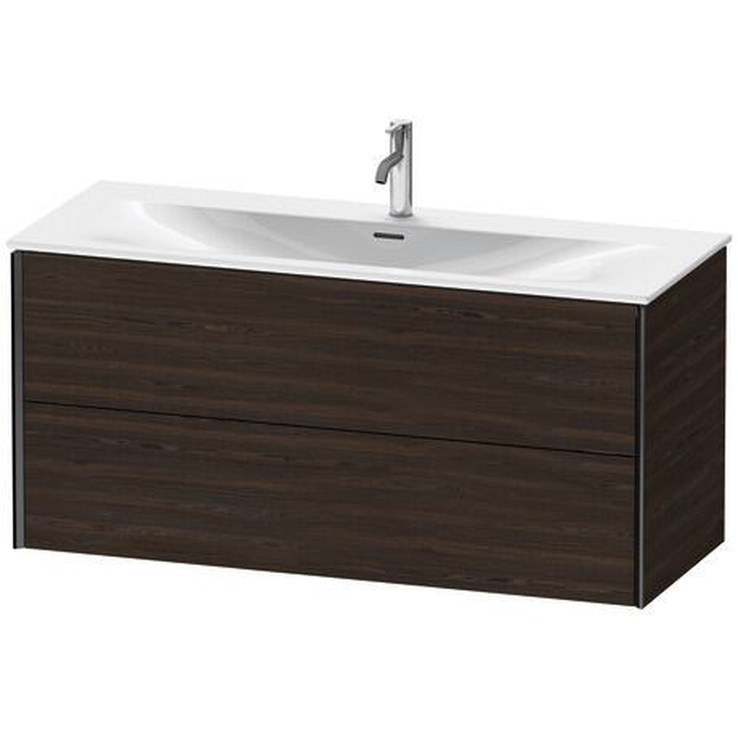 Duravit Xviu 48" x 22" x 17" Two Drawer Wall-Mount Vanity Unit, Brushed Walnut Real Wood Veneer (XV41360B269)