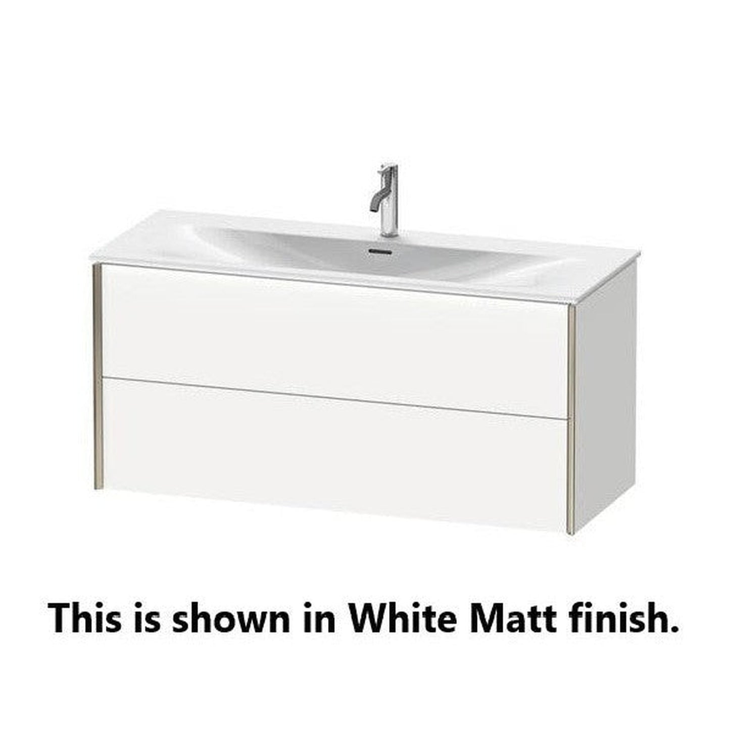 Duravit Xviu 48" x 22" x 17" Two Drawer Wall-Mount Vanity Unit, Stone Blue High Gloss Lacquer (XV41360B147)
