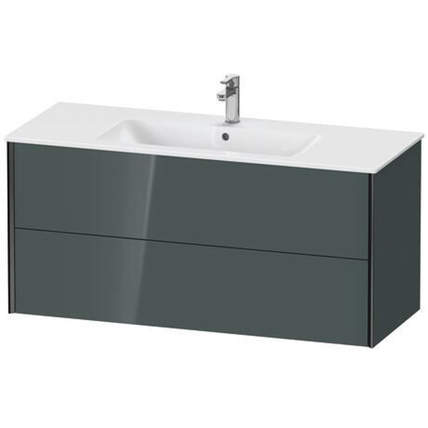 Duravit Xviu 48" x 22" x 19" Two Drawer Wall-Mount Vanity Unit, Dolomiti Grey High Gloss Lacquer (XV41280B238)