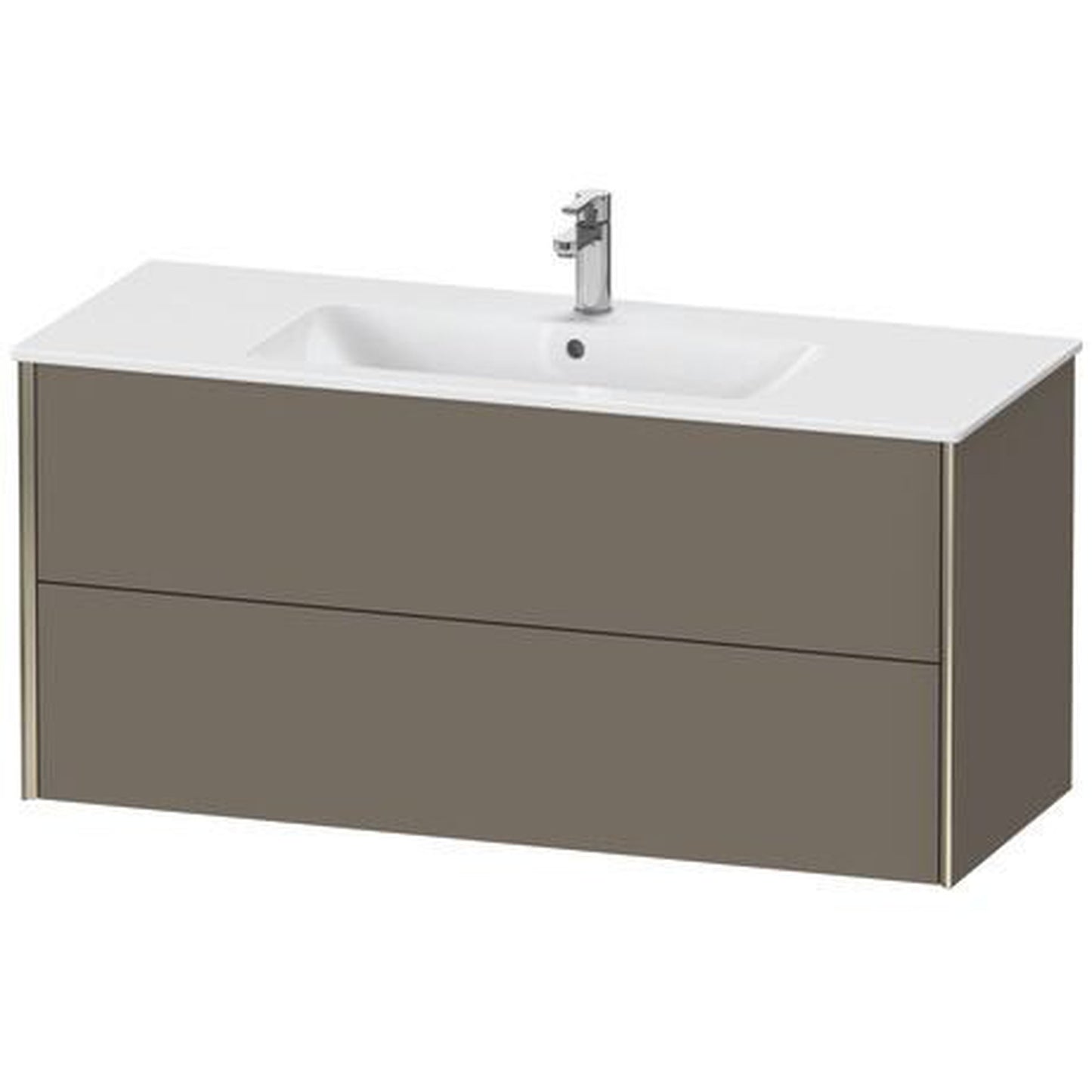 Duravit Xviu 48" x 22" x 19" Two Drawer Wall-Mount Vanity Unit, Flannel Grey Satin Matt Lacquer (XV41280B190)