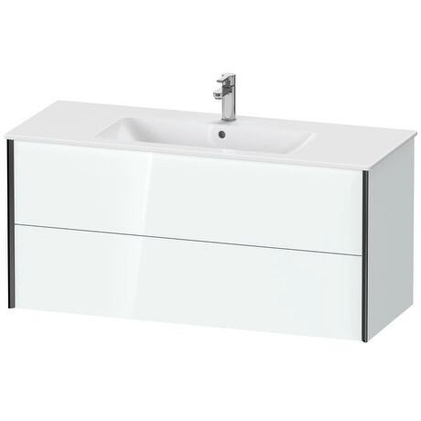 Duravit Xviu 48" x 22" x 19" Two Drawer Wall-Mount Vanity Unit, White High Gloss Lacquer (XV41280B285)