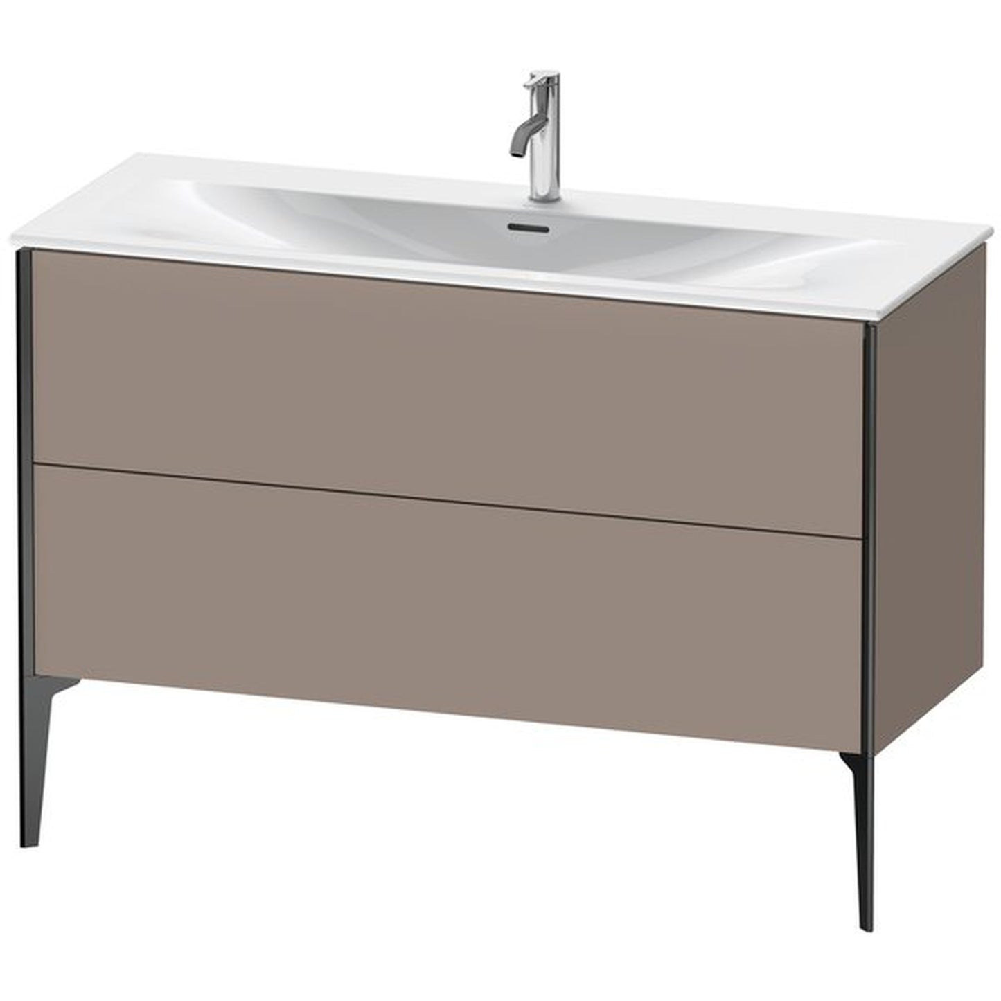 Duravit Xviu 48" x 23" x 19" Two Drawer Floorstanding Vanity Unit, Basalt Matt (XV43040B243)