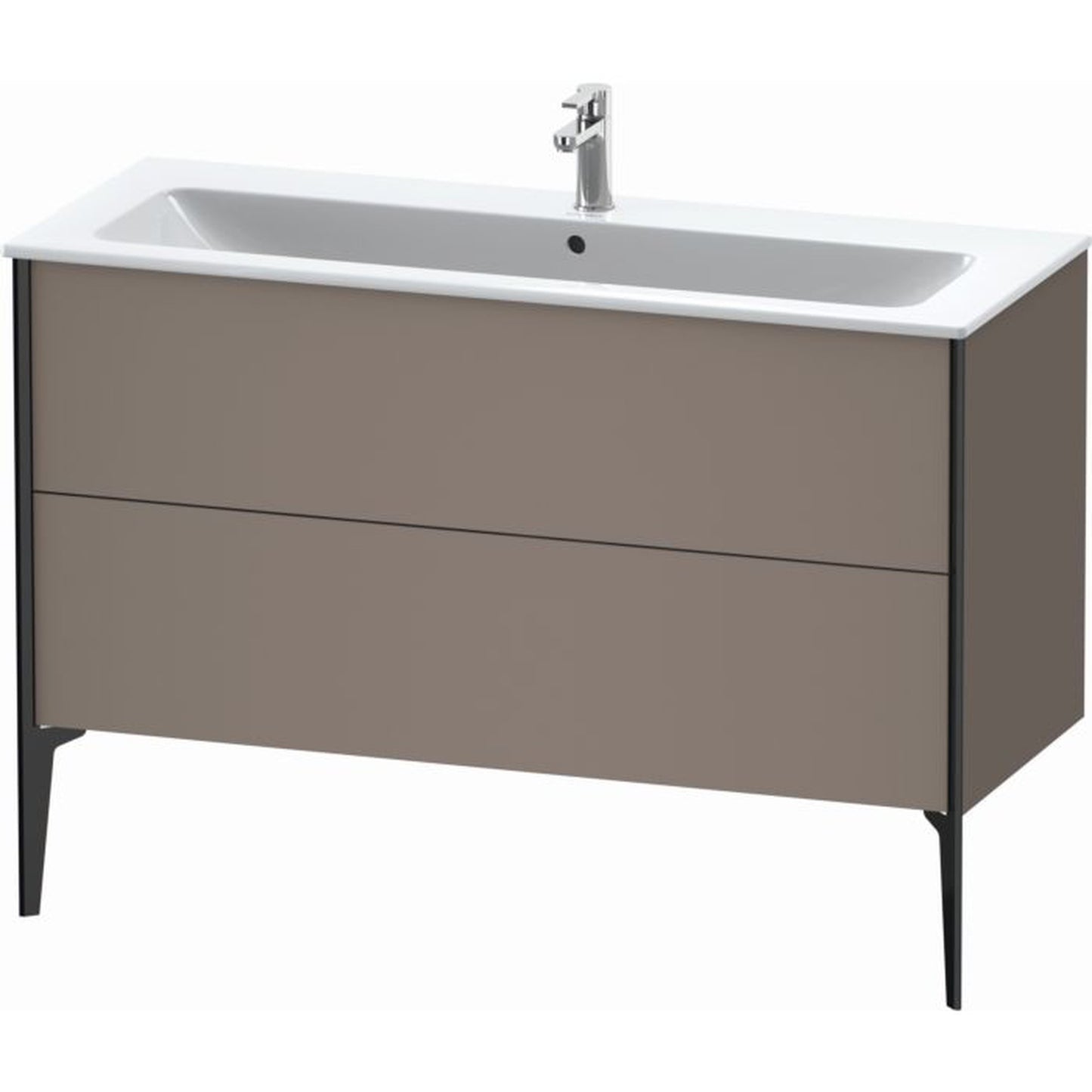 Duravit Xviu 48" x 23" x 19" Two Drawer Floorstanding Vanity Unit, Basalt Matt (XV44840B243)