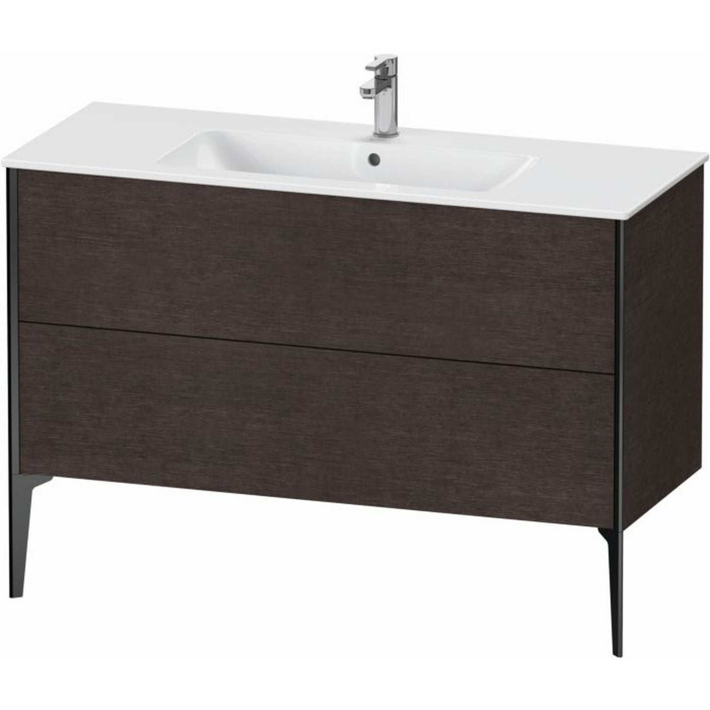 Duravit Xviu 48" x 23" x 19" Two Drawer Floorstanding Vanity Unit, Brushed Dark Oak Real Wood Veneer (XV44840B272)