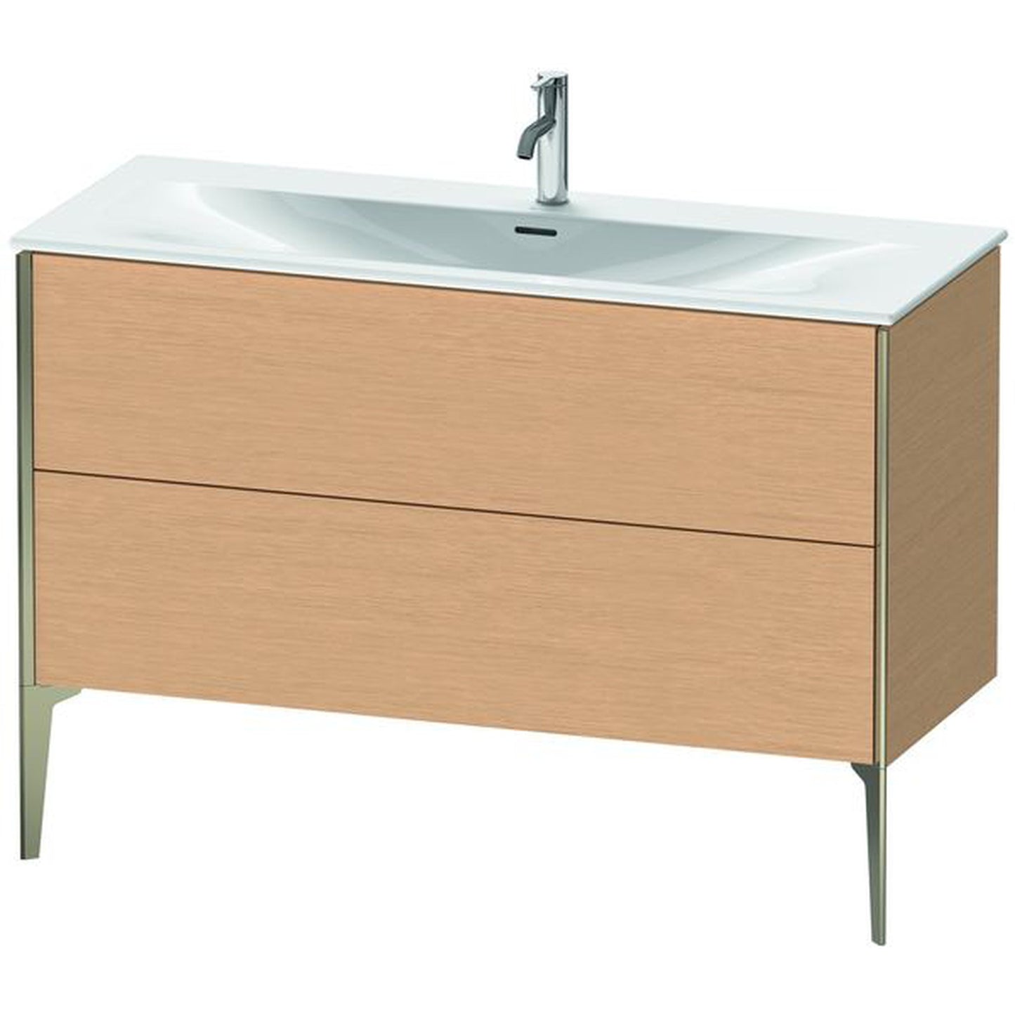 Duravit Xviu 48" x 23" x 19" Two Drawer Floorstanding Vanity Unit, Brushed Oak (XV43040B112)