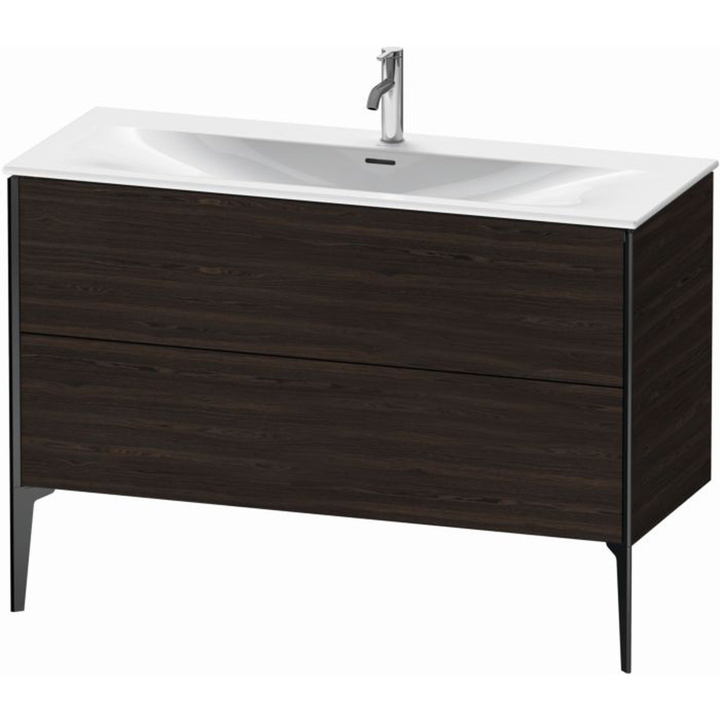 Duravit Xviu 48" x 23" x 19" Two Drawer Floorstanding Vanity Unit, Brushed Walnut Real Wood Veneer (XV43040B269)