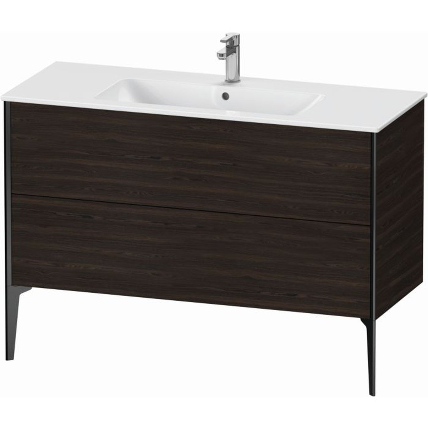 Duravit Xviu 48" x 23" x 19" Two Drawer Floorstanding Vanity Unit, Brushed Walnut Real Wood Veneer (XV44840B269)