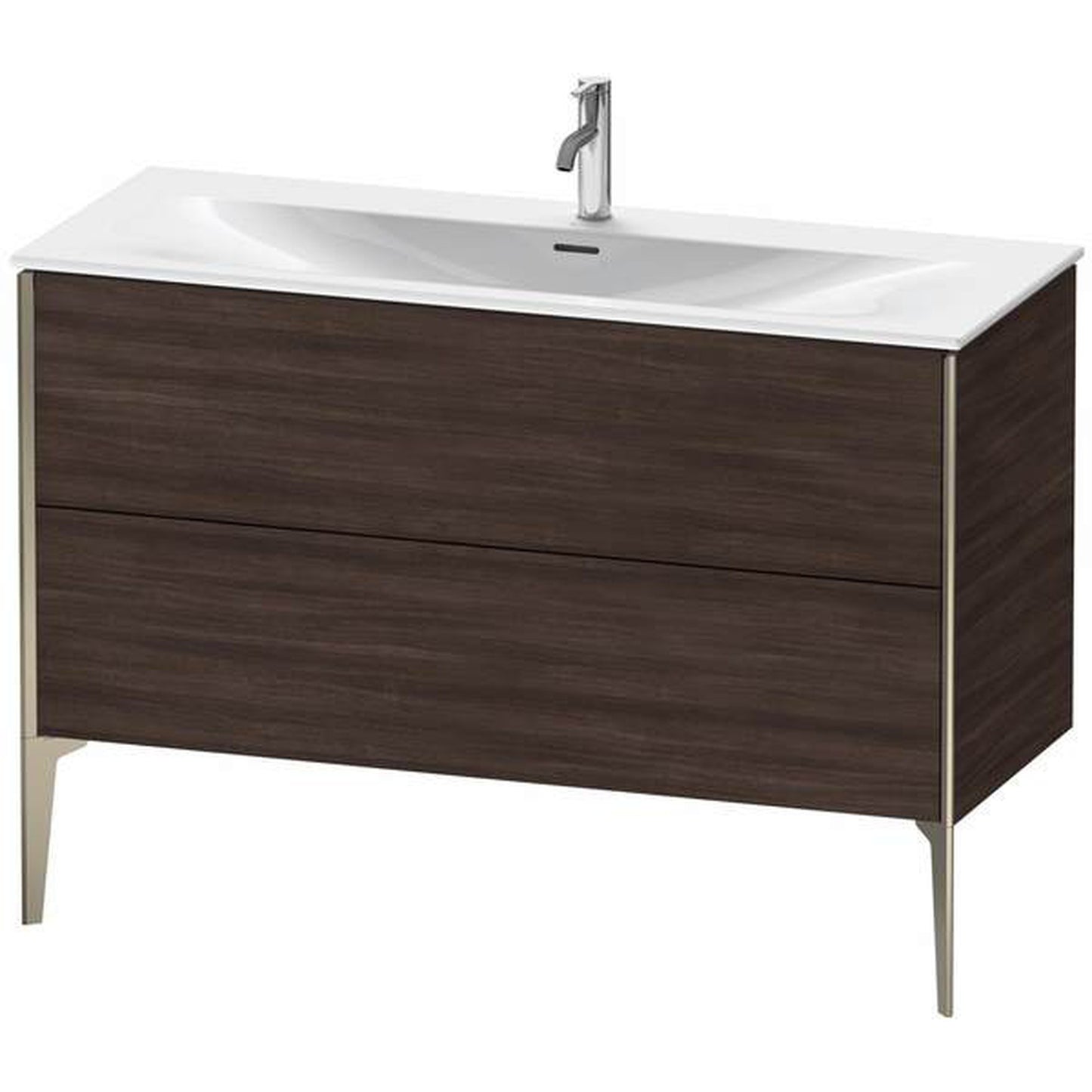 Duravit Xviu 48" x 23" x 19" Two Drawer Floorstanding Vanity Unit, Chestnut Dark (XV43040B153)
