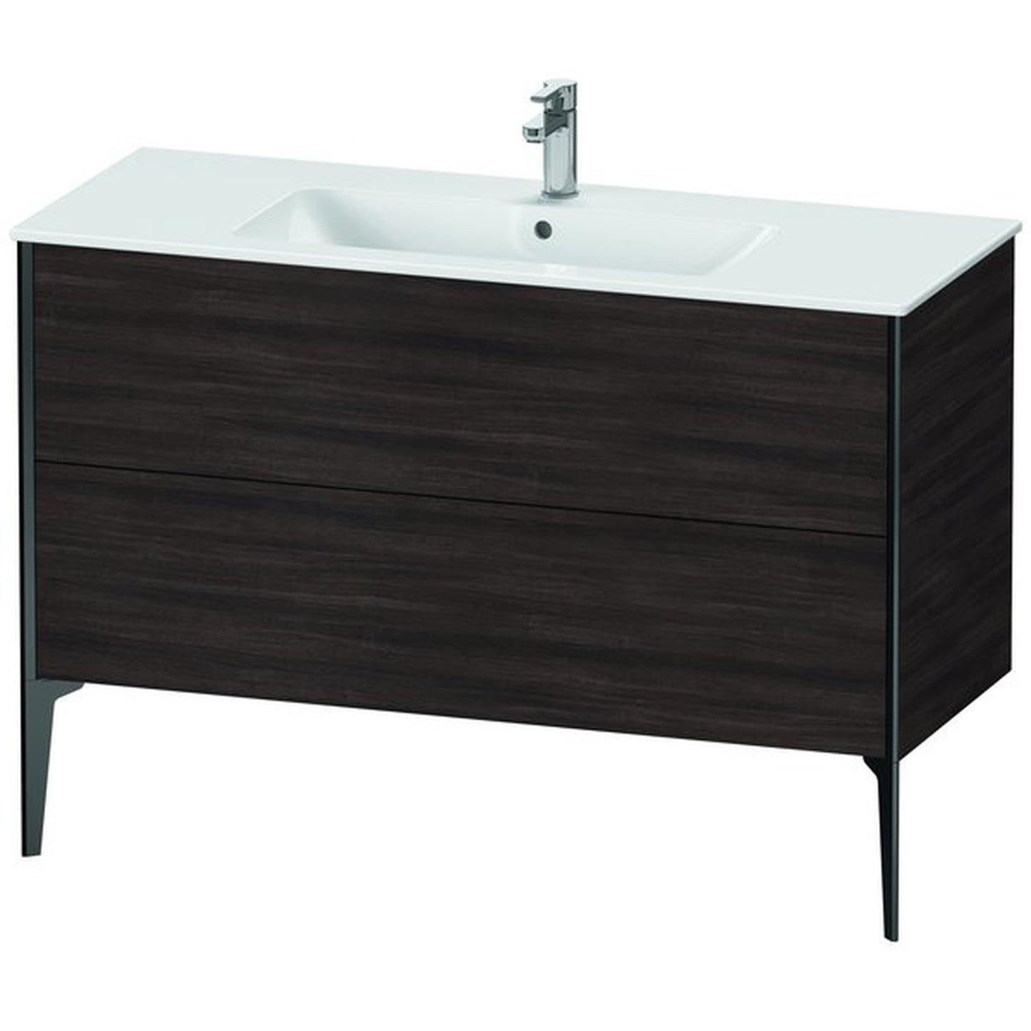 Duravit Xviu 48" x 23" x 19" Two Drawer Floorstanding Vanity Unit, Chestnut Dark (XV44840B253)