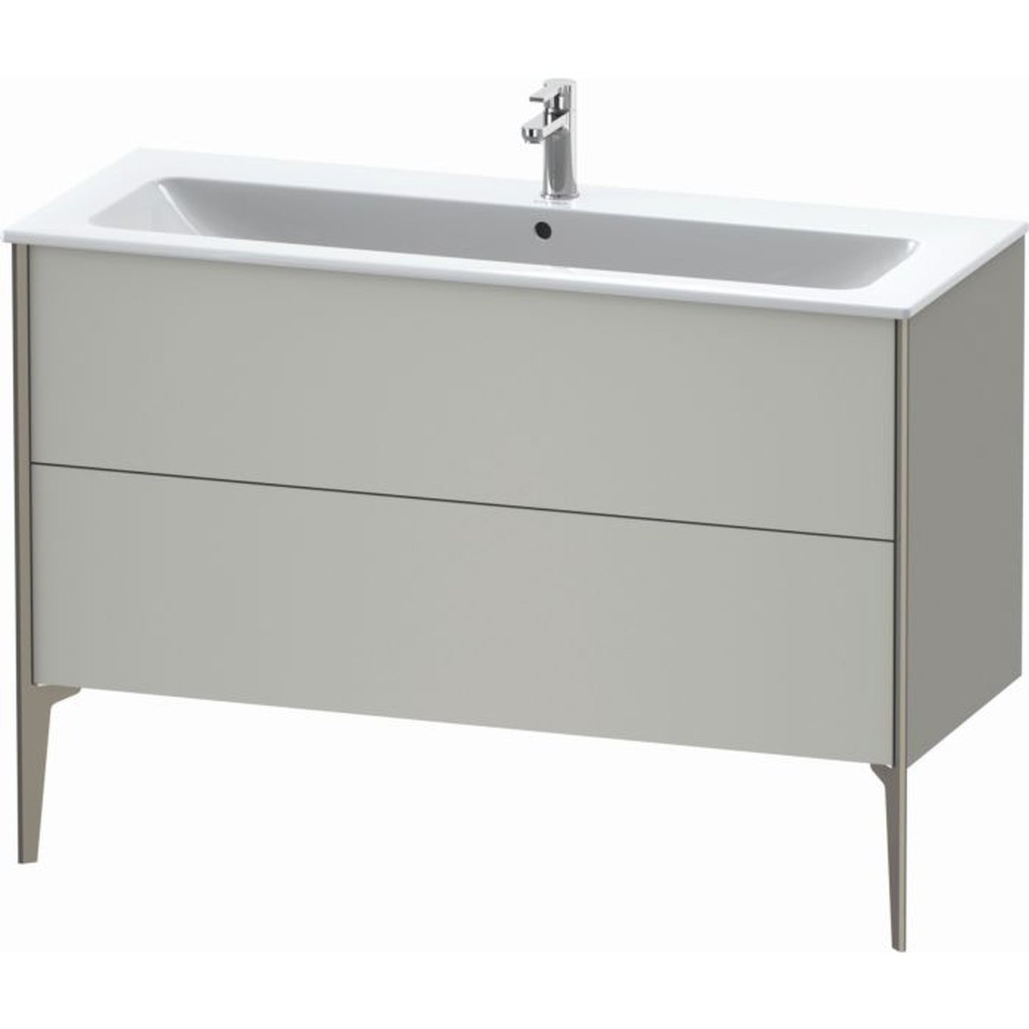 Duravit Xviu 48" x 23" x 19" Two Drawer Floorstanding Vanity Unit, Concrete Grey Matt (XV44840B107)