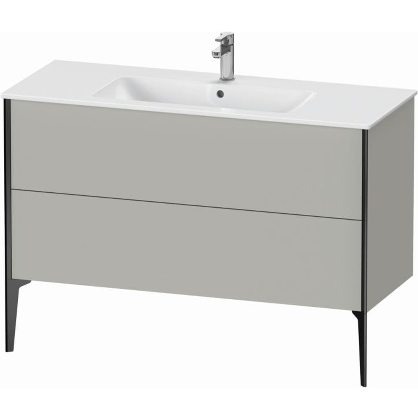Duravit Xviu 48" x 23" x 19" Two Drawer Floorstanding Vanity Unit, Concrete Grey Matt (XV44840B207)
