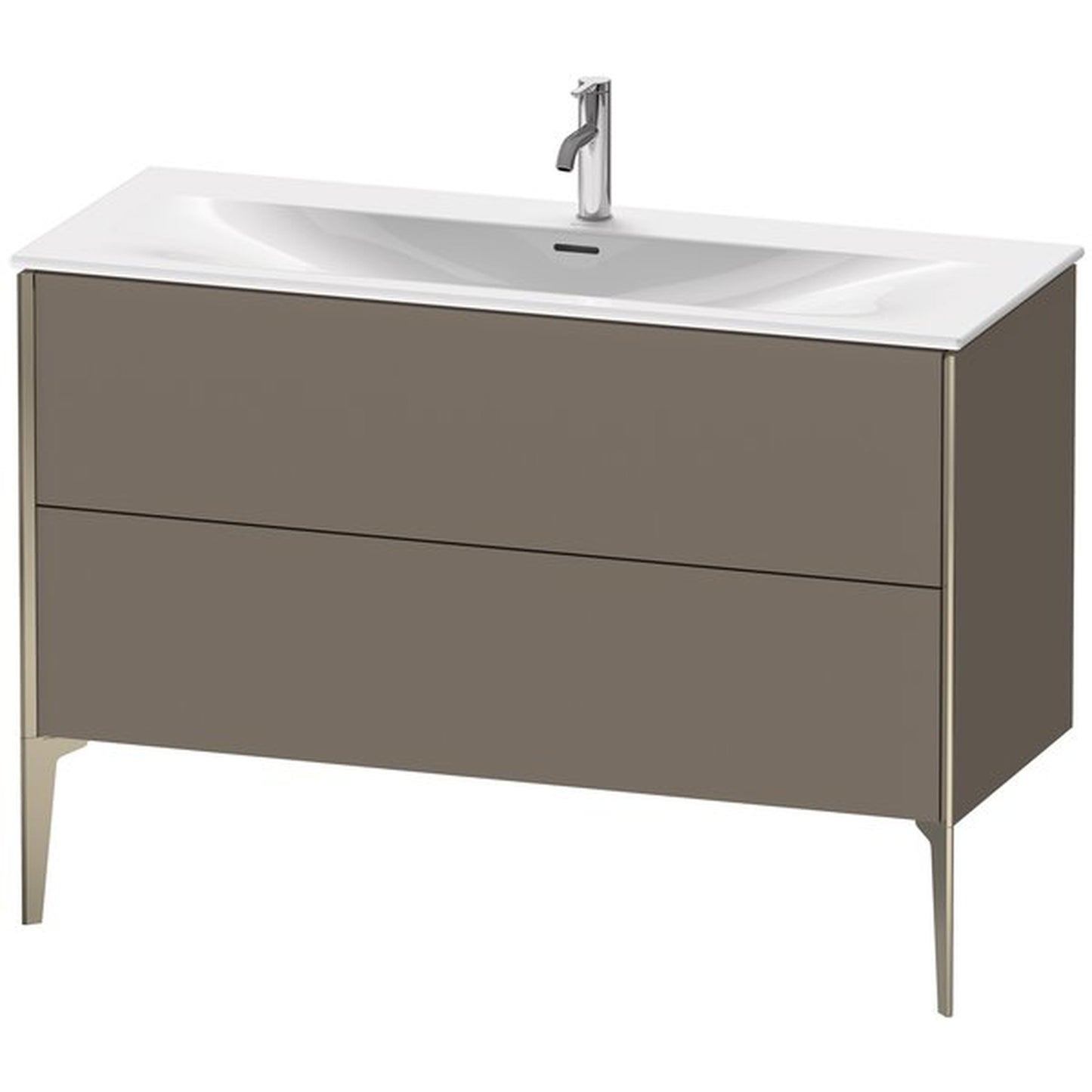 Duravit Xviu 48" x 23" x 19" Two Drawer Floorstanding Vanity Unit, Flannel Grey Satin Matt Lacquer (XV43040B190)