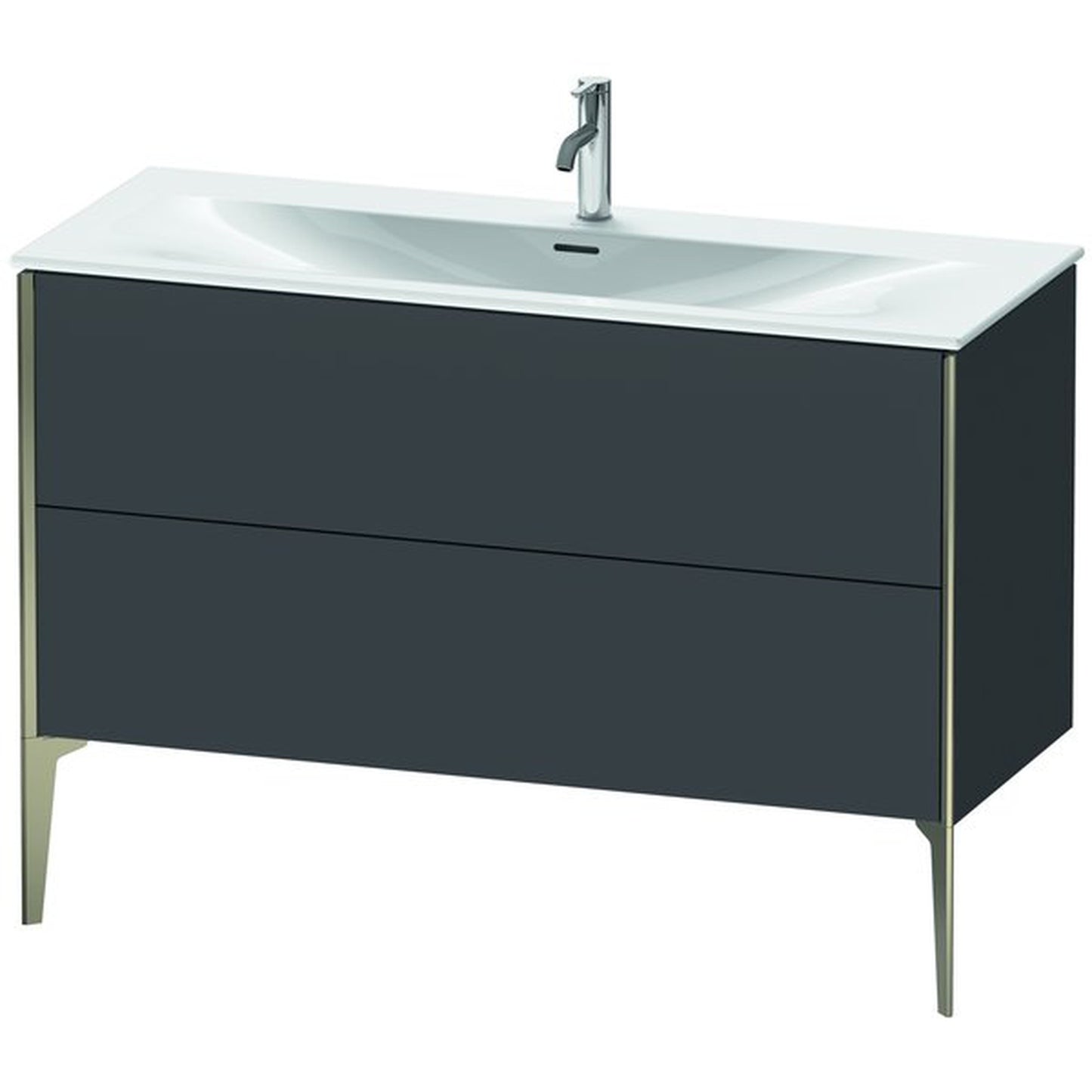 Duravit Xviu 48" x 23" x 19" Two Drawer Floorstanding Vanity Unit, Graphite Matt (XV43040B149)