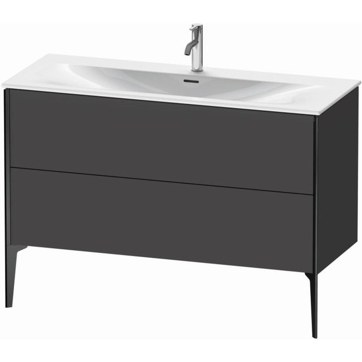 Duravit Xviu 48" x 23" x 19" Two Drawer Floorstanding Vanity Unit, Graphite Matt (XV43040B249)