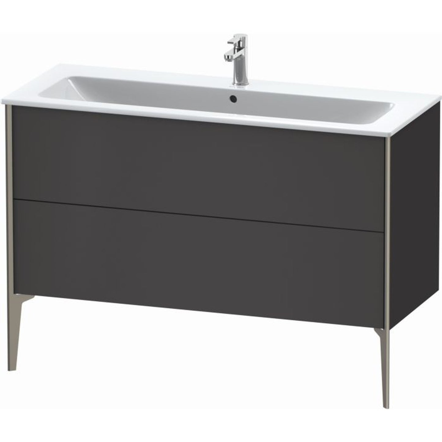 Duravit Xviu 48" x 23" x 19" Two Drawer Floorstanding Vanity Unit, Graphite Matt (XV44840B149)