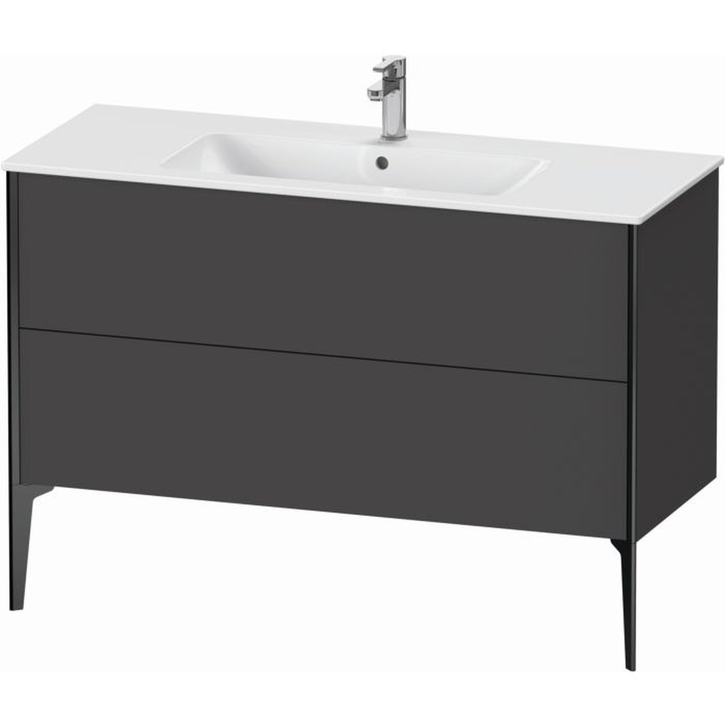 Duravit Xviu 48" x 23" x 19" Two Drawer Floorstanding Vanity Unit, Graphite Matt (XV44840B249)