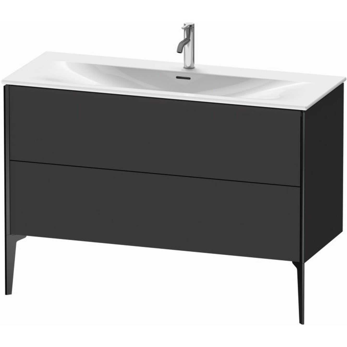 Duravit Xviu 48" x 23" x 19" Two Drawer Floorstanding Vanity Unit, Graphite Super Matt (XV43040B280)