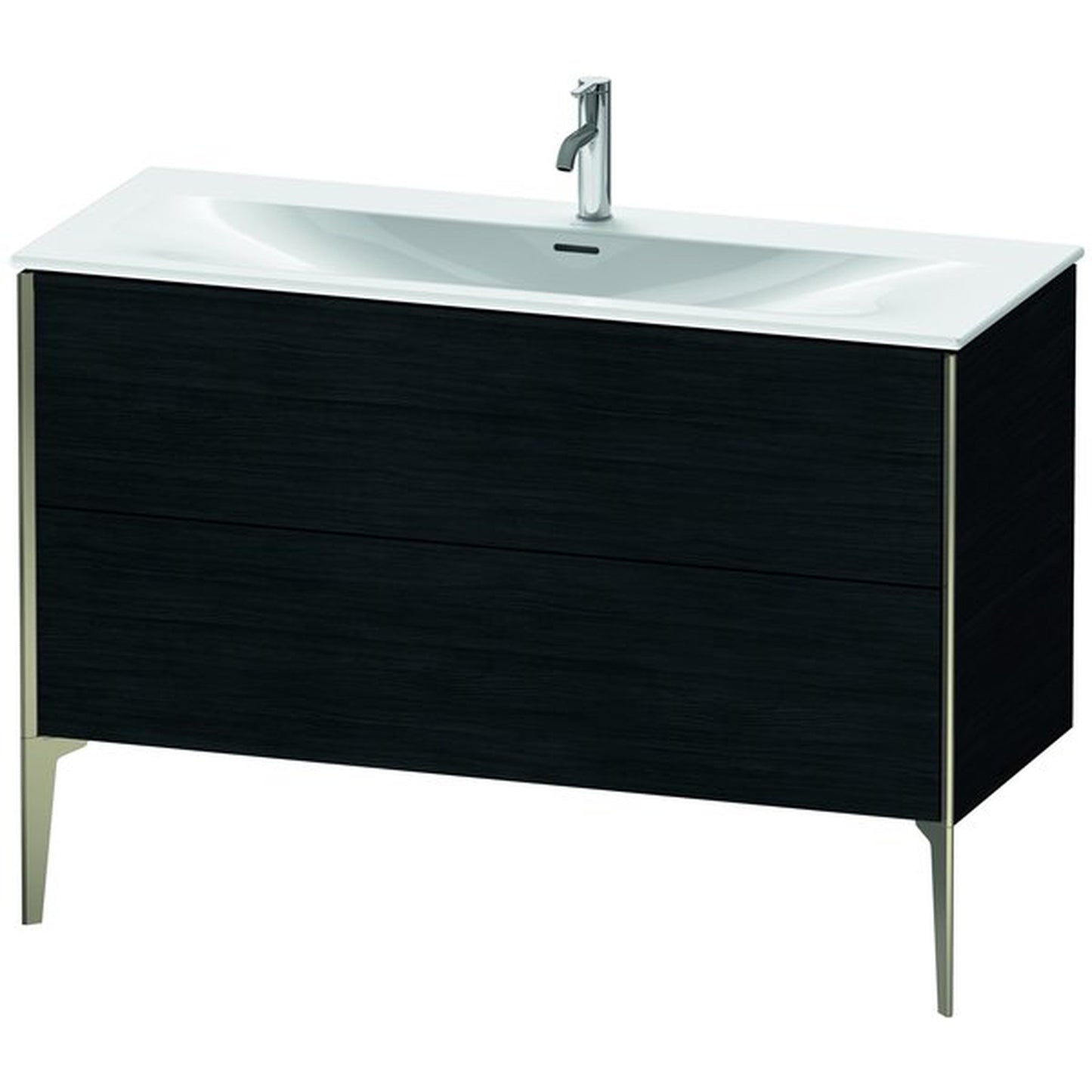 Duravit Xviu 48" x 23" x 19" Two Drawer Floorstanding Vanity Unit, Oak Black (XV43040B116)