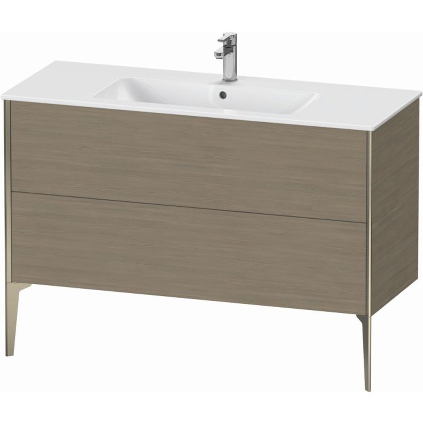 Duravit Xviu 48" x 23" x 19" Two Drawer Floorstanding Vanity Unit, Oak Terra (XV44840B135)