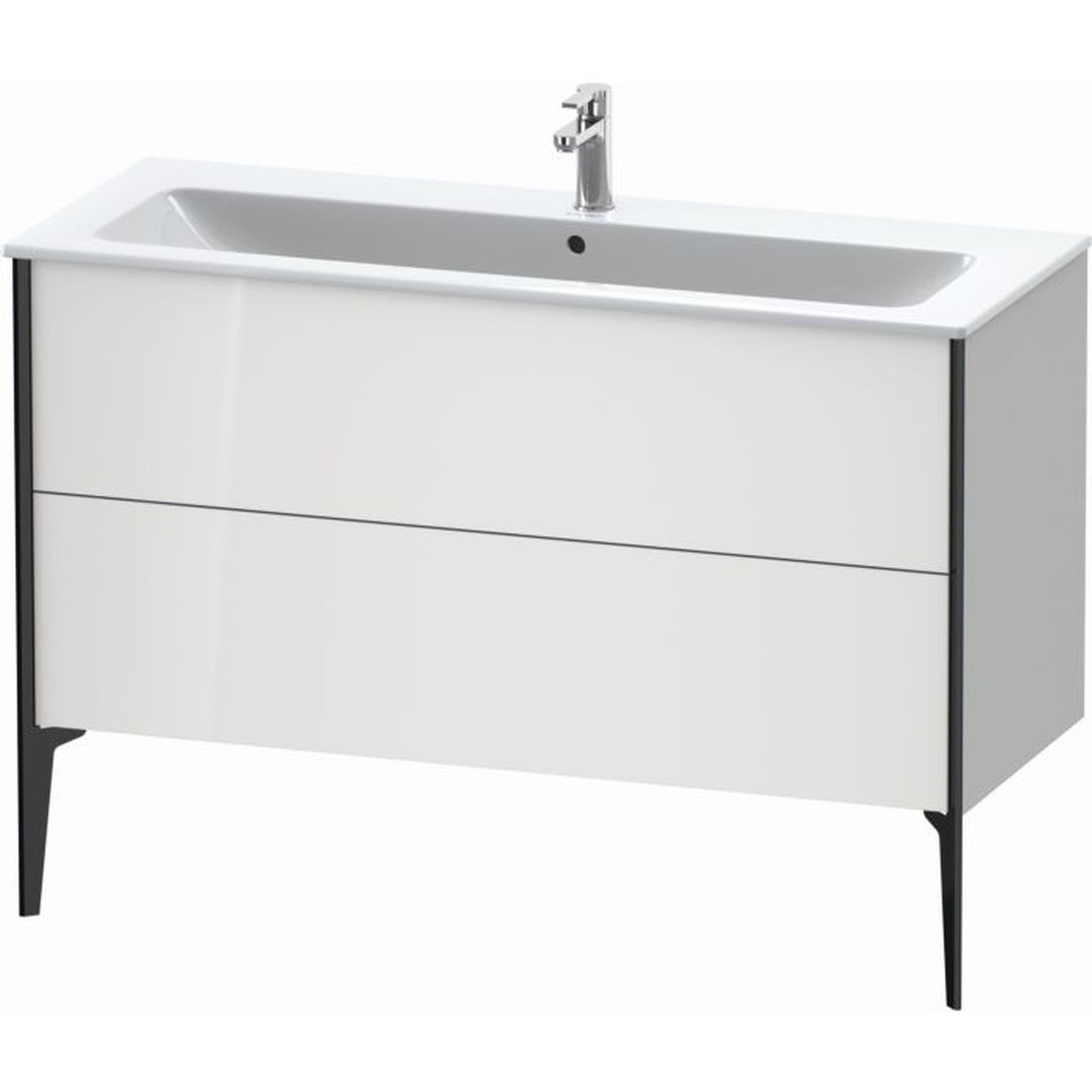 Duravit Xviu 48" x 23" x 19" Two Drawer Floorstanding Vanity Unit, White High Gloss Lacquer (XV44840B285)