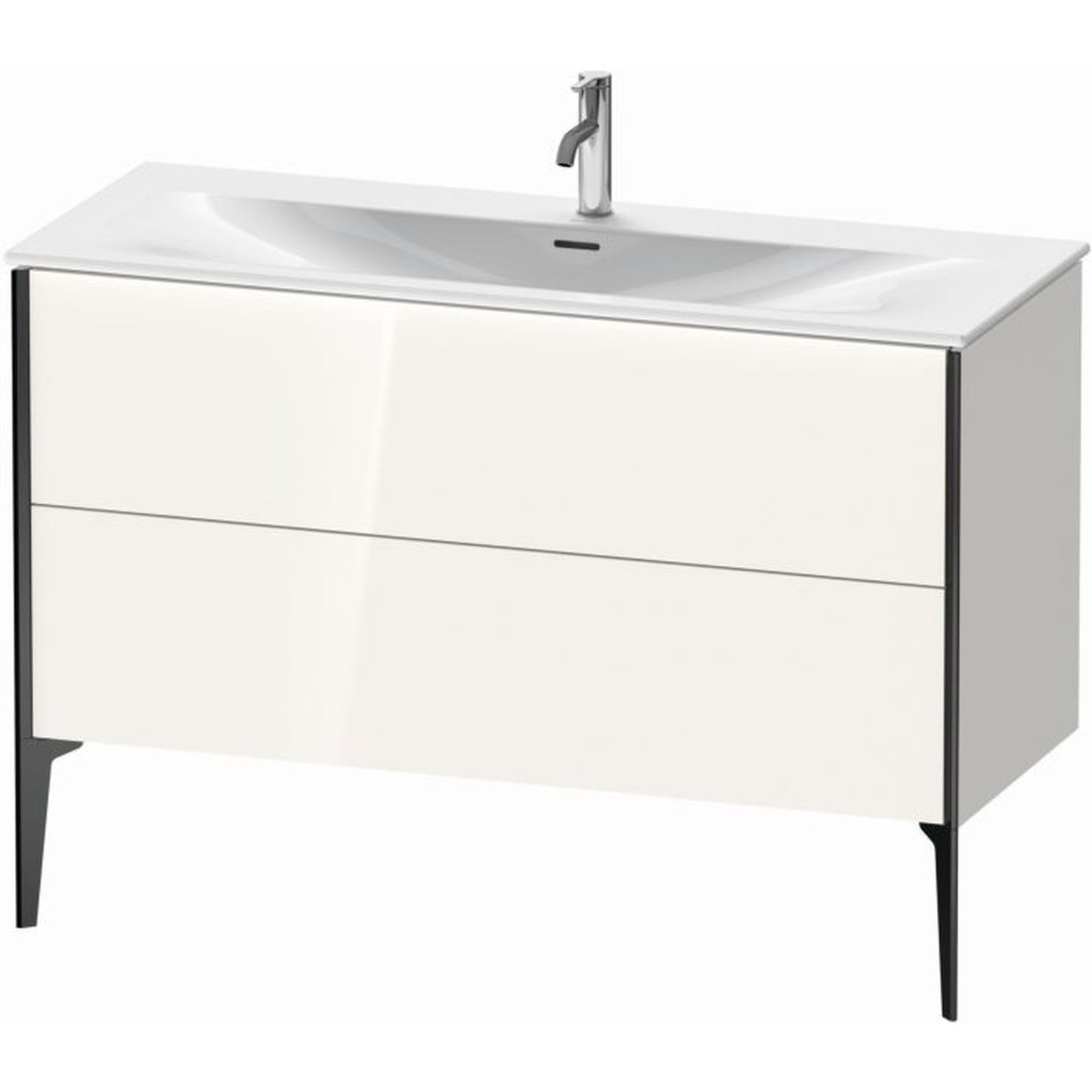 Duravit Xviu 48" x 23" x 19" Two Drawer Floorstanding Vanity Unit, White High Gloss (XV43040B222)