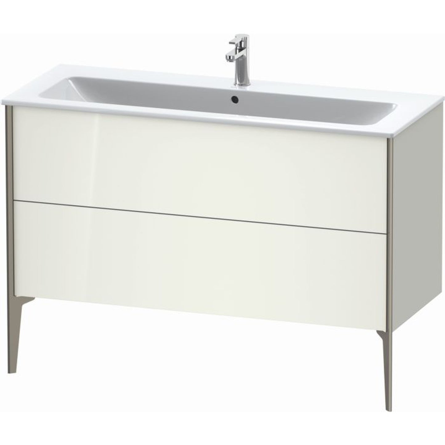 Duravit Xviu 48" x 23" x 19" Two Drawer Floorstanding Vanity Unit, White High Gloss (XV44840B122)
