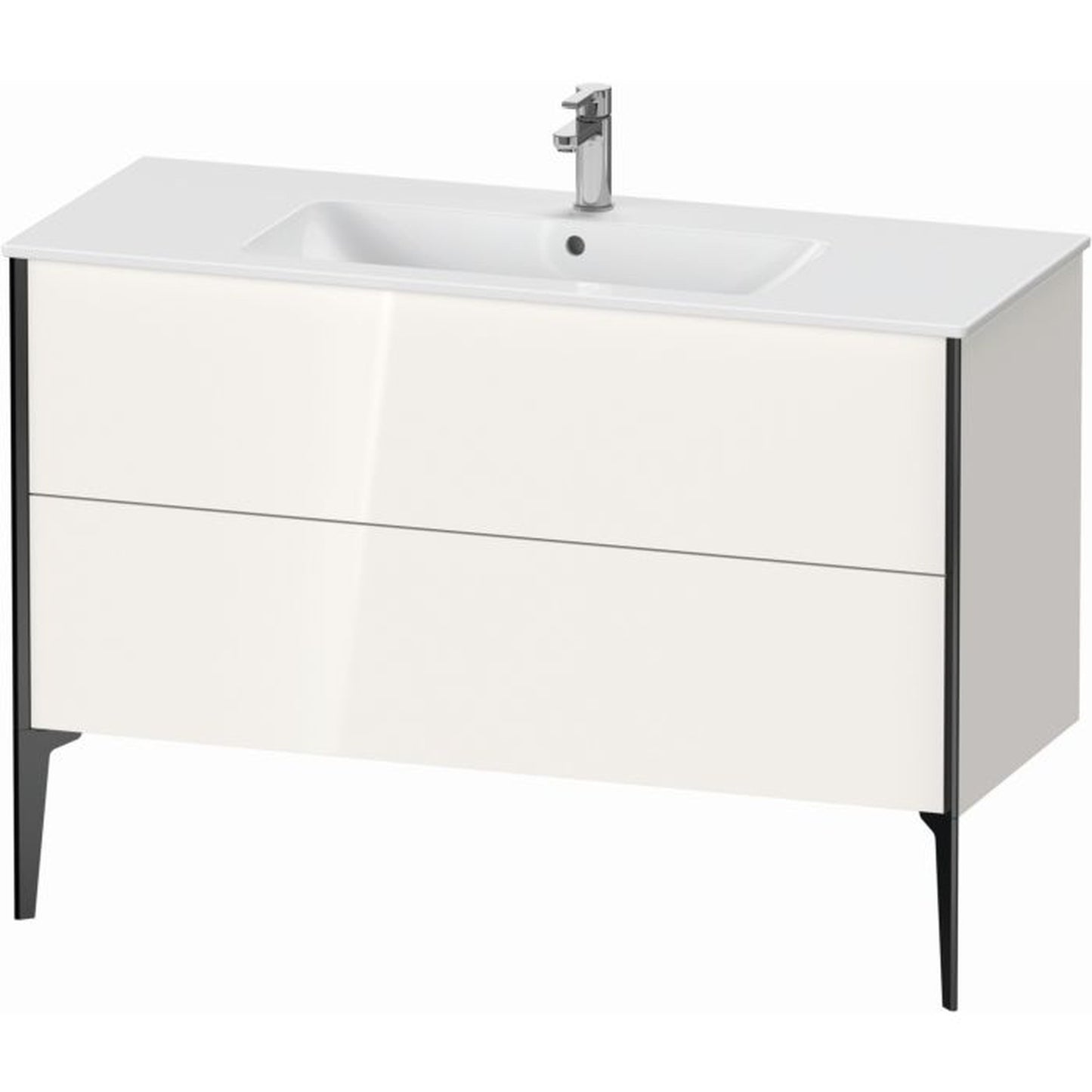 Duravit Xviu 48" x 23" x 19" Two Drawer Floorstanding Vanity Unit, White High Gloss (XV44840B222)