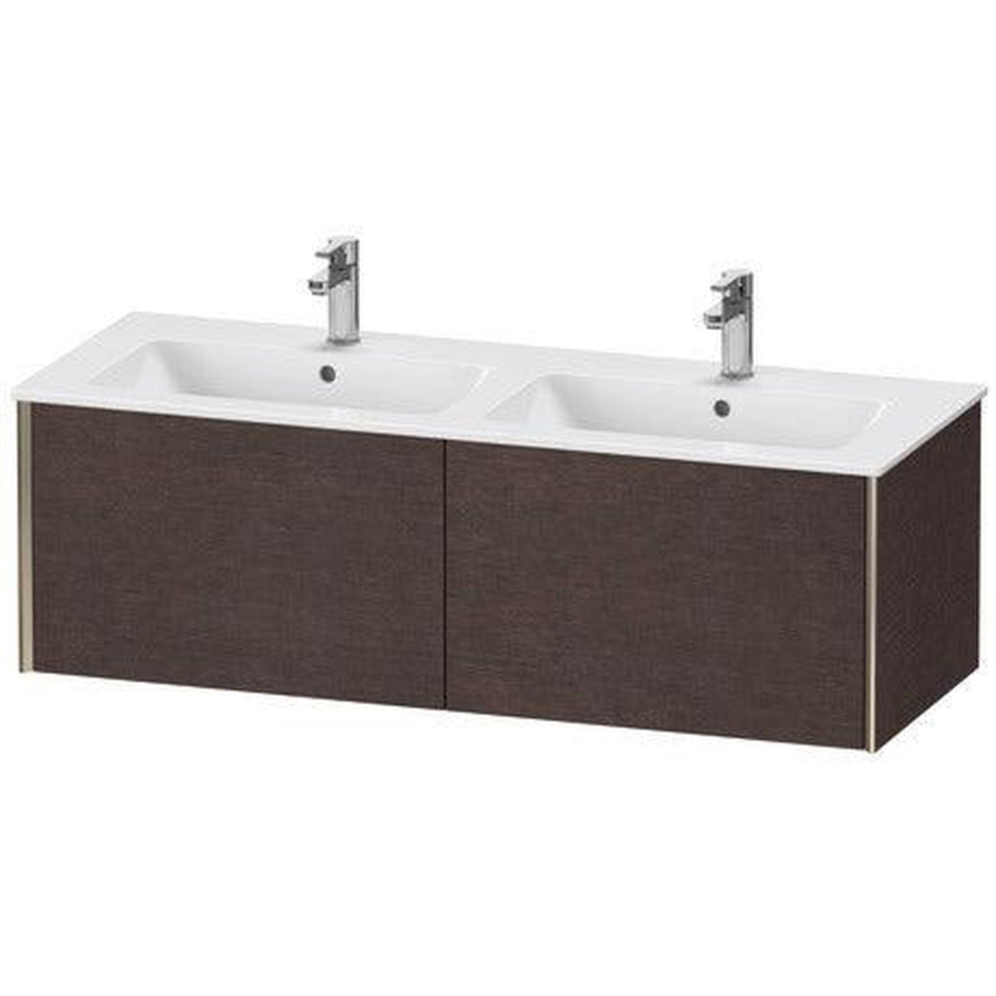 Duravit Xviu 50" x 16" x 19" Two Drawer Wall-Mount Vanity Unit, Brushed Dark Oak Real Wood Veneer (XV40290B172)