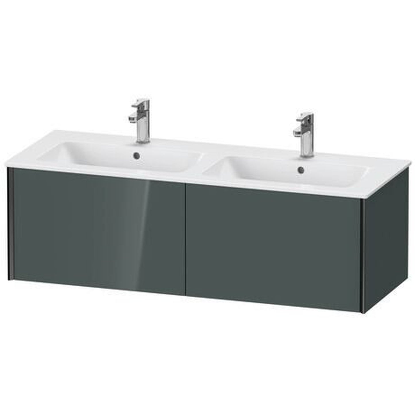 Duravit Xviu 50" x 16" x 19" Two Drawer Wall-Mount Vanity Unit, Dolomiti Grey High Gloss Lacquer (XV40290B238)