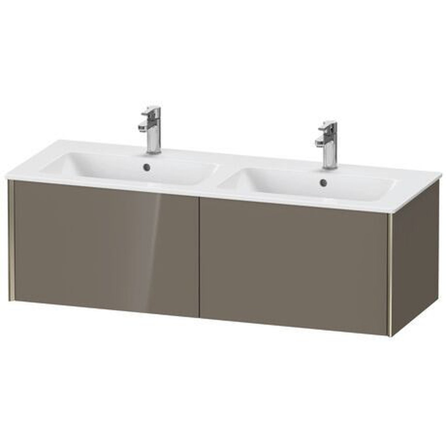 Duravit Xviu 50" x 16" x 19" Two Drawer Wall-Mount Vanity Unit, Flannel Grey High Gloss Lacquer (XV40290B189)