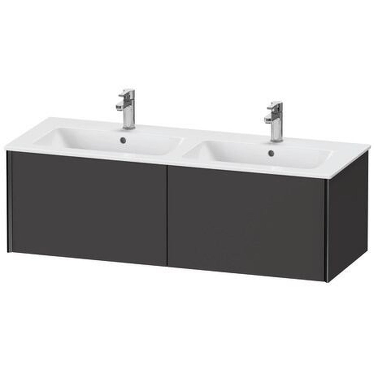 Duravit Xviu 50" x 16" x 19" Two Drawer Wall-Mount Vanity Unit, Graphite Super Matt (XV40290B280)