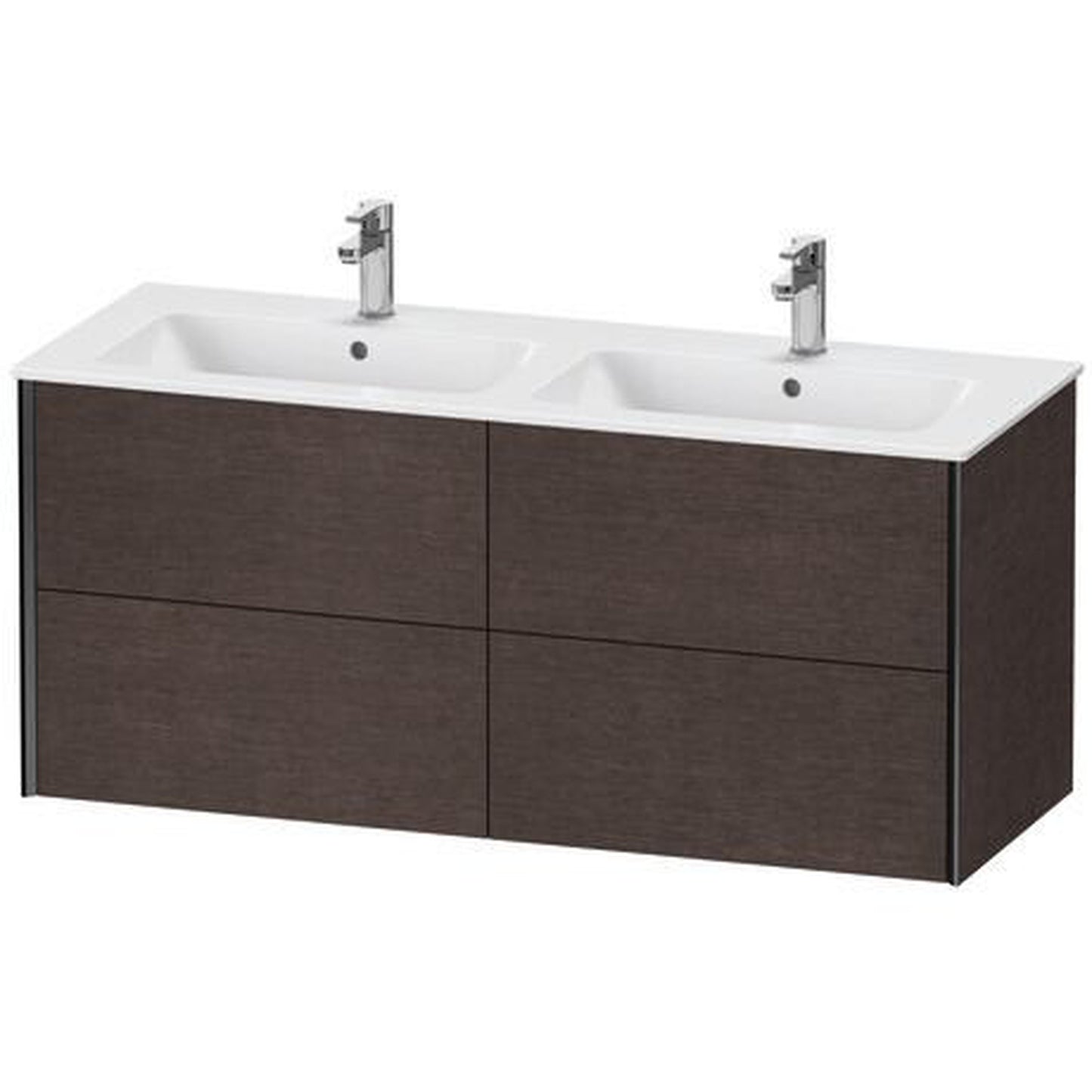 Duravit Xviu 50" x 22" x 19" Four Drawer Wall-Mount Vanity Unit, Brushed Dark Oak Real Wood Veneer (XV41290B272)