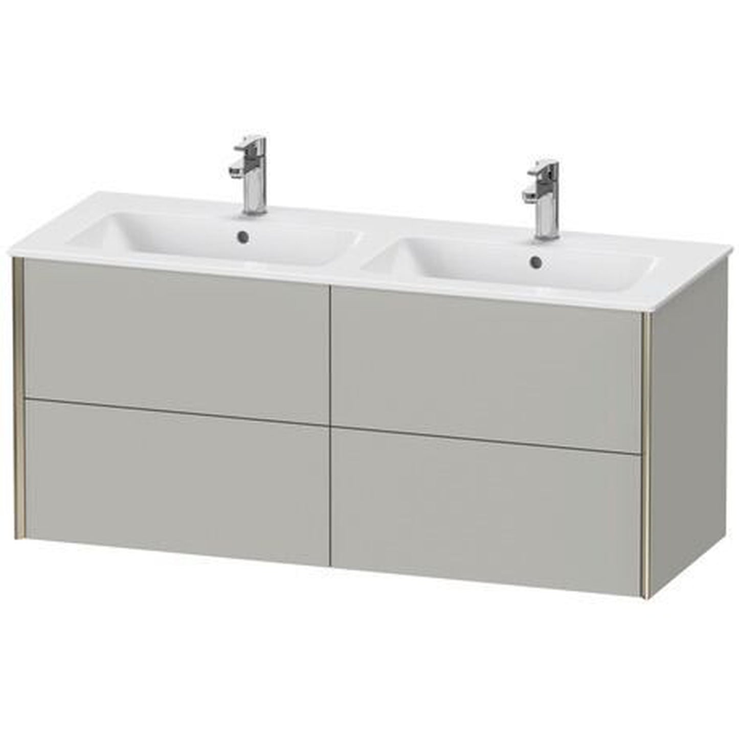 Duravit Xviu 50" x 22" x 19" Four Drawer Wall-Mount Vanity Unit, Concrete Grey Matt (XV41290B107)