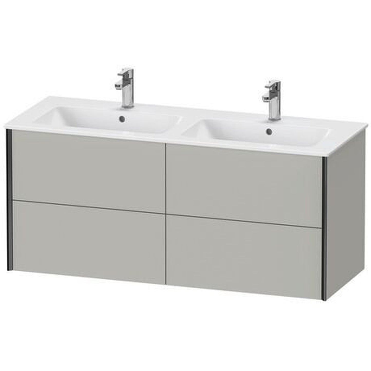 Duravit Xviu 50" x 22" x 19" Four Drawer Wall-Mount Vanity Unit, Concrete Grey Matt (XV41290B207)