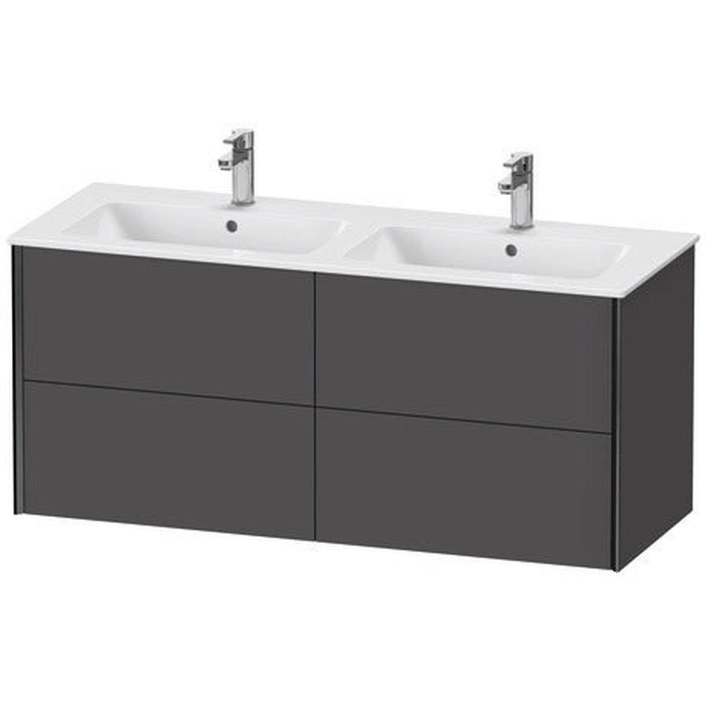 Duravit Xviu 50" x 22" x 19" Four Drawer Wall-Mount Vanity Unit, Graphite Matt (XV41290B249)
