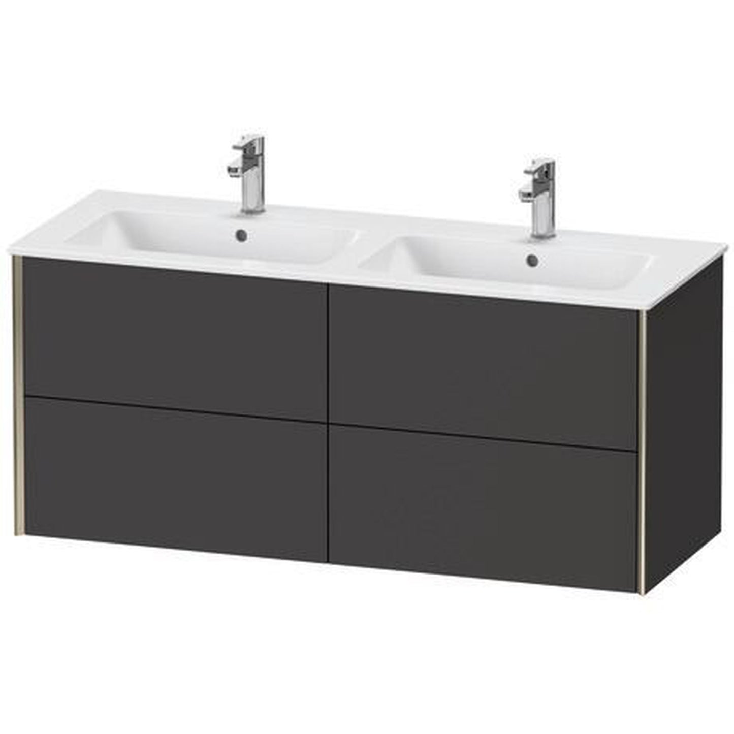 Duravit Xviu 50" x 22" x 19" Four Drawer Wall-Mount Vanity Unit, Graphite Super Matt (XV41290B180)
