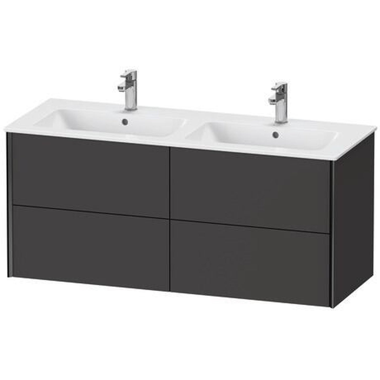 Duravit Xviu 50" x 22" x 19" Four Drawer Wall-Mount Vanity Unit, Graphite Super Matt (XV41290B280)