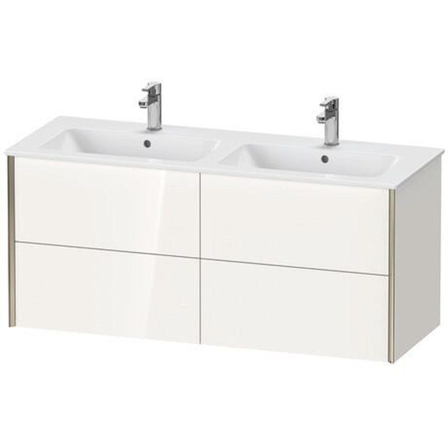 Duravit Xviu 50" x 22" x 19" Four Drawer Wall-Mount Vanity Unit, White High Gloss (XV41290B122)