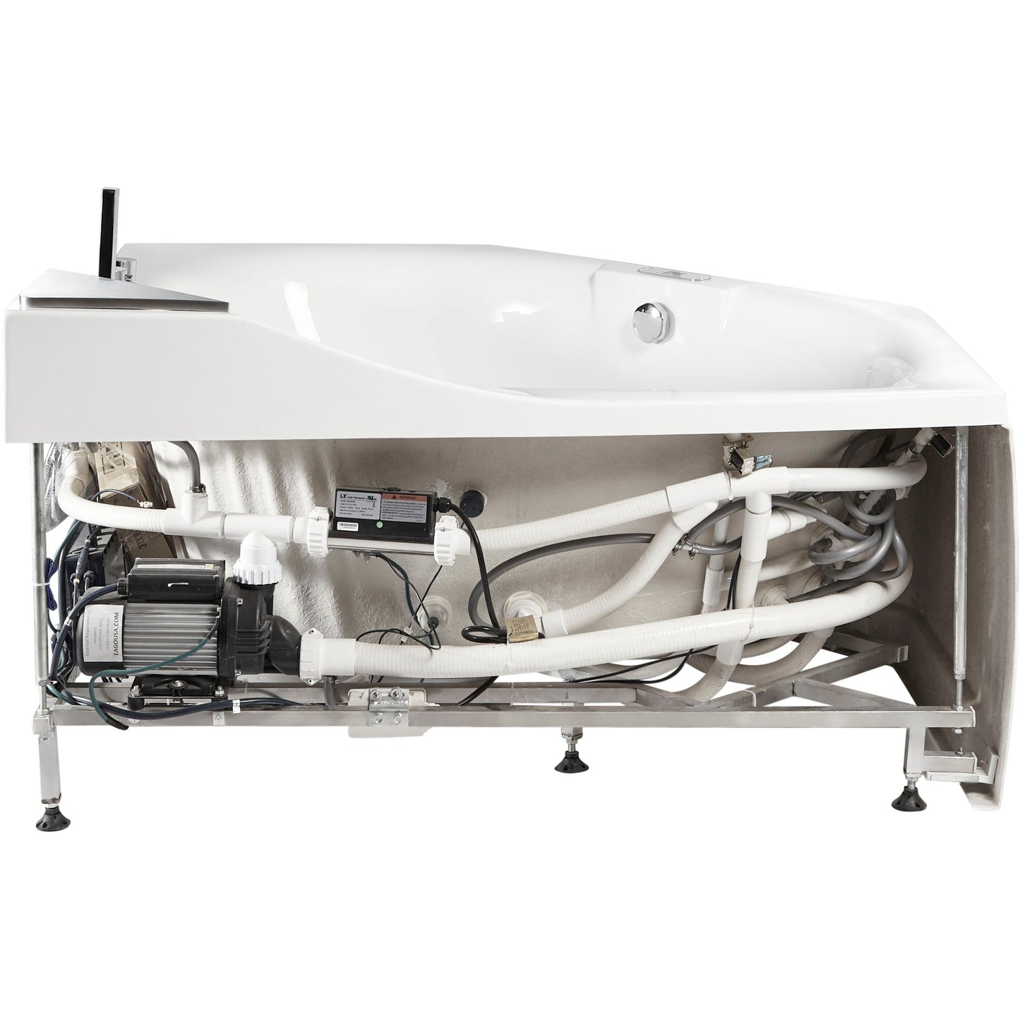 Eago 5 ft Clear Rounded Acrylic White Bathtub