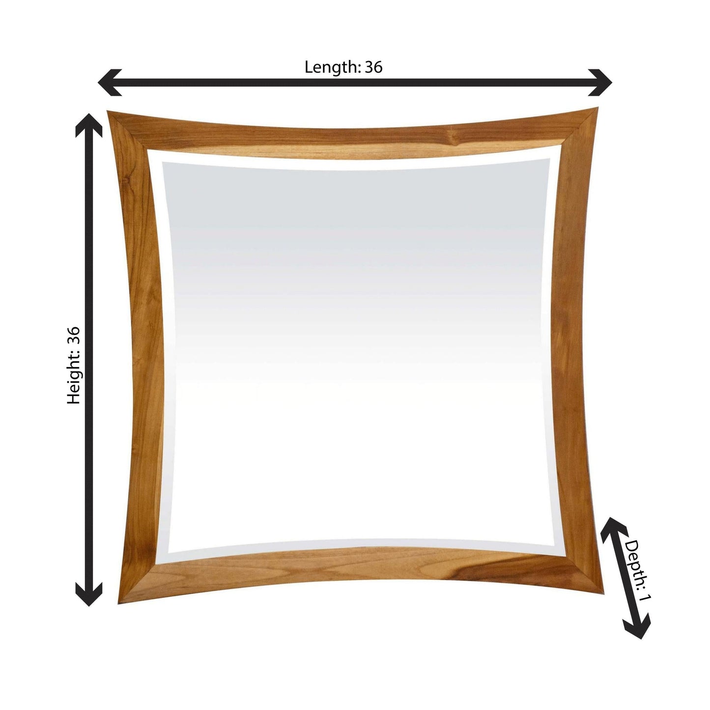 EcoDecors Curvature 36" x 35" EarthyTeak Solid Teak Wood Fully Assembled Wall Mirror