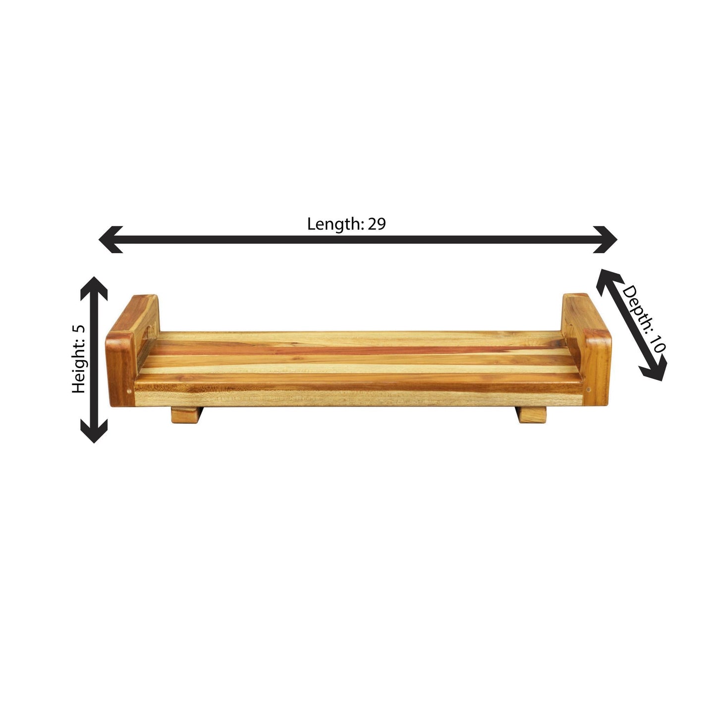 EcoDecors Eleganto 29" EarthyTeak Solid Teak Wood Bath Tray and Seat With LiftAide Arms