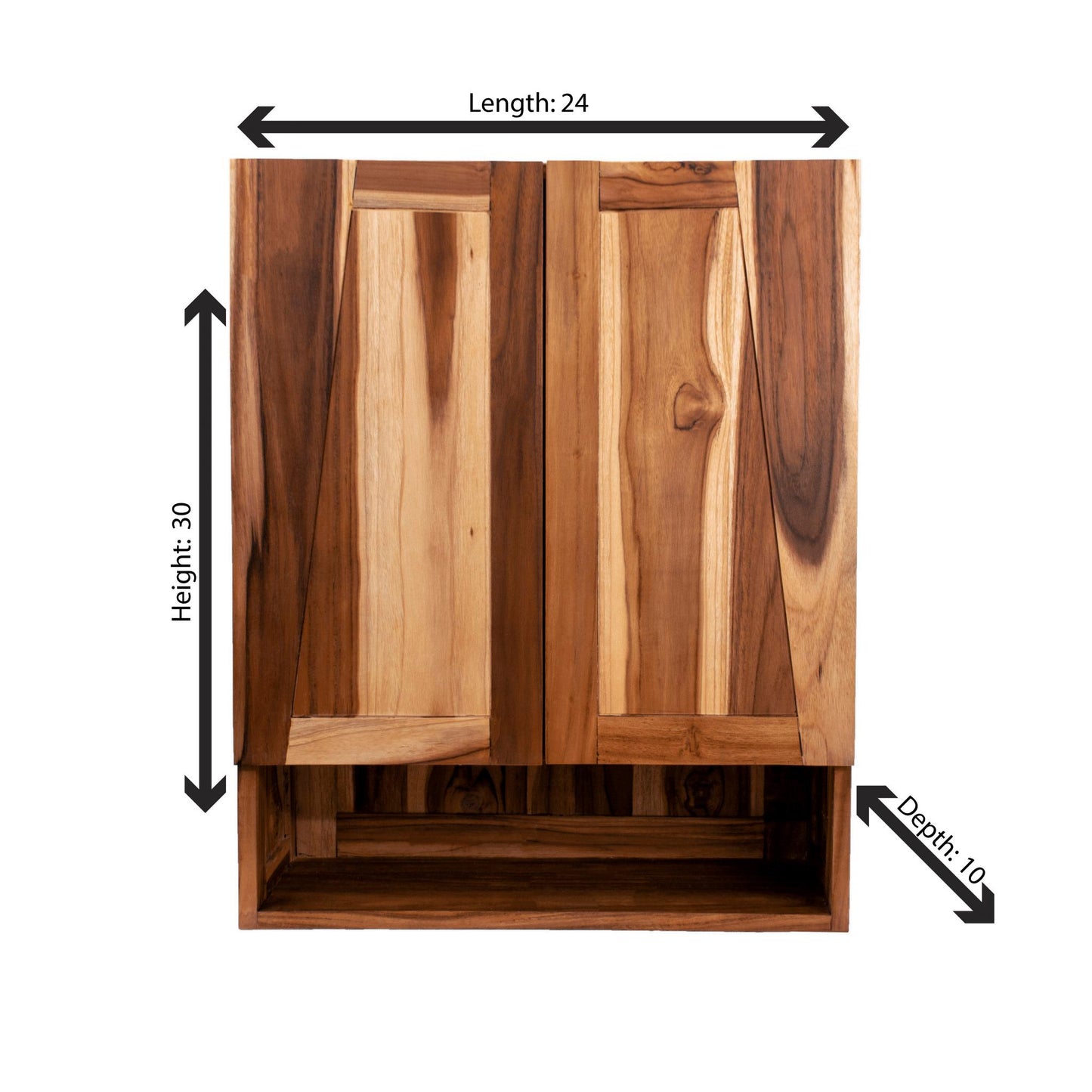 EcoDecors Significado 24" EarthyTeak Solid Teak Wood Fully Assembled Wall Cabinet