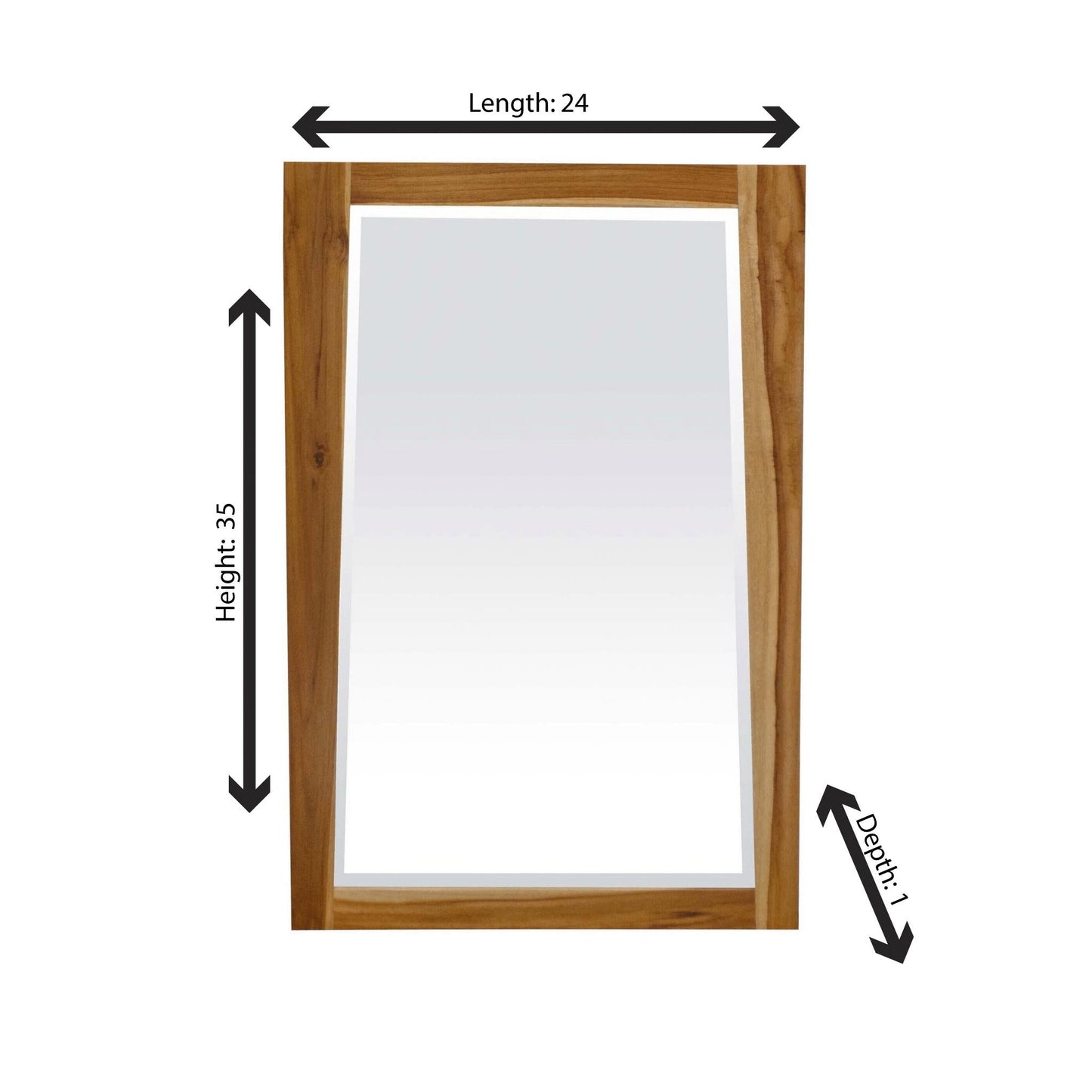 EcoDecors Significado 24" x 35" EarthyTeak Solid Teak Wood Wall Mirror