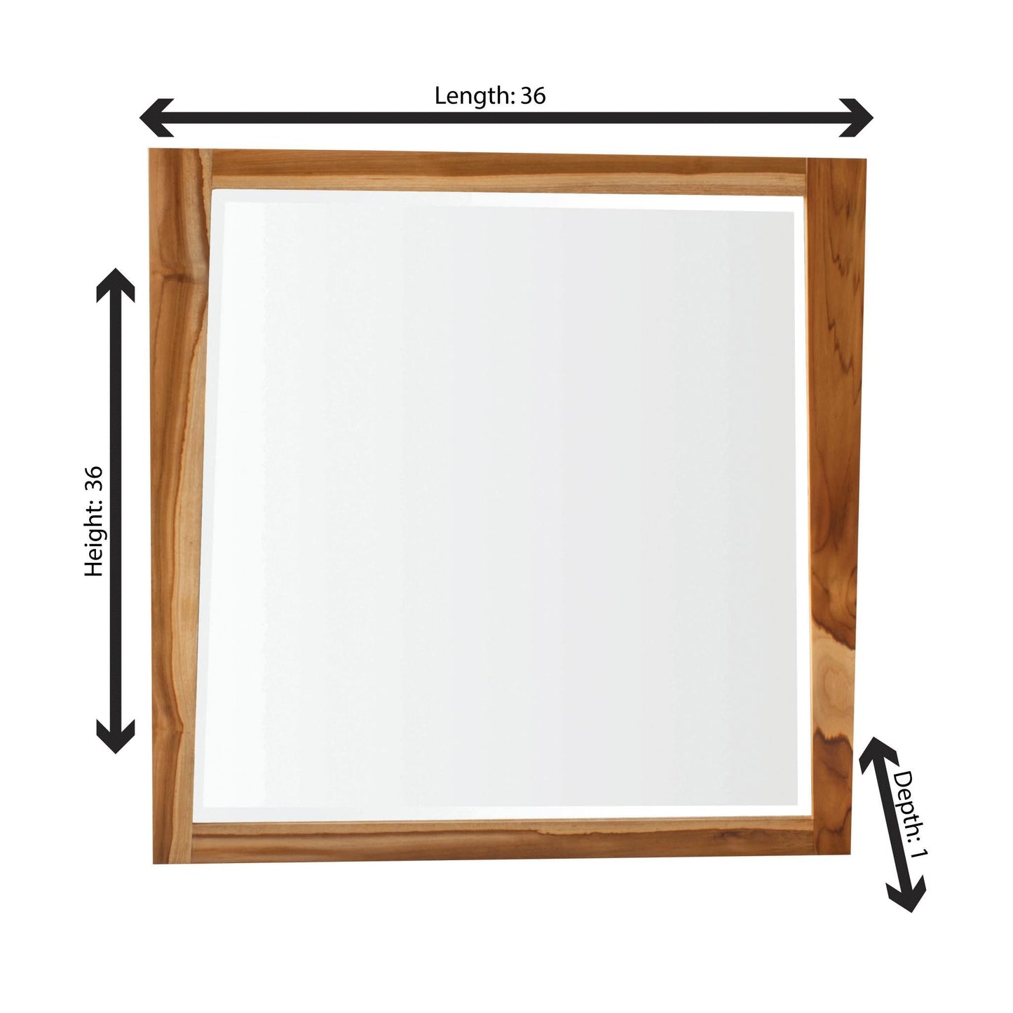 EcoDecors Significado 36" x 35" EarthyTeak Solid Teak Wood Wall Mirror
