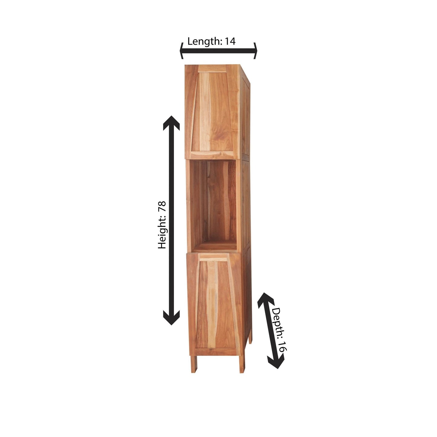 EcoDecors Significado 79" EarthyTeak Solid Teak Wood Fully Assembled Freestanding Linen Tower